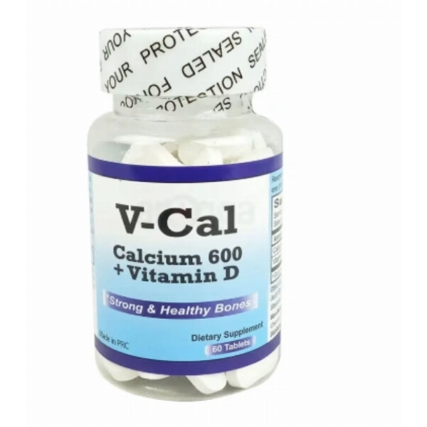 V Cal Calcium 600 + Vitamin D Tablet- 60 Pcs