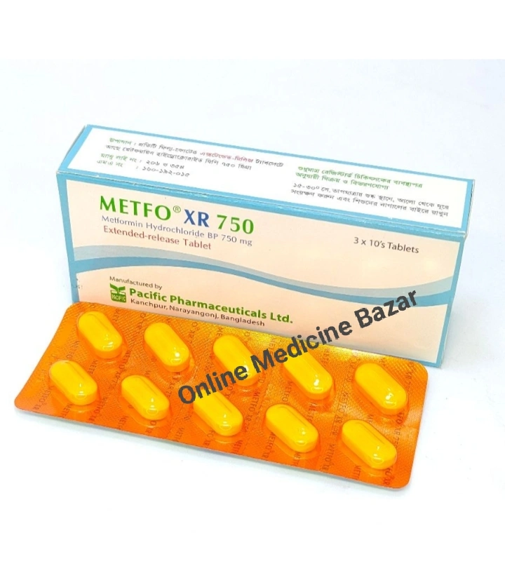 Metfo XR 750 mg Tablet-10's Strip