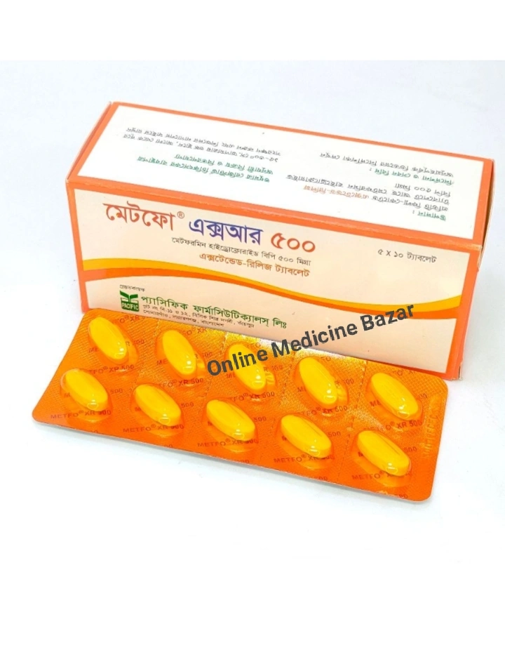 Metfo XR 500 mg Tablet-10's Strip