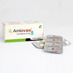 Amlovas 5 mg Tablet-10's Strip