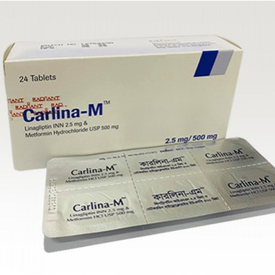 Carlina-M 2.5 mg+500 mg Tablet-6's Strip