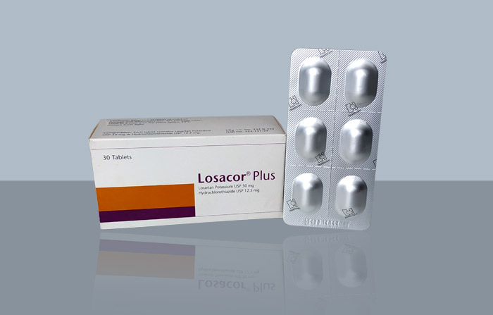 Losacor Plus 50 mg Tablet-6's strip