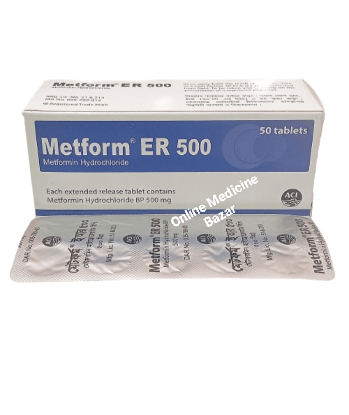 Metform ER 500 mg Tablet-10's Strip