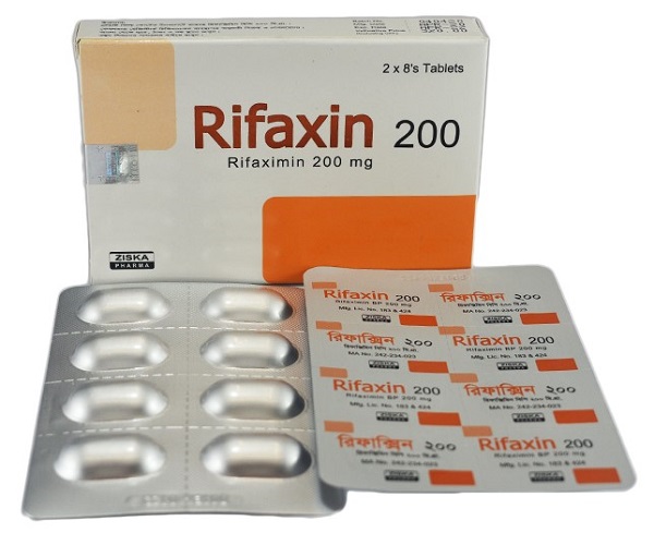 Rifaxin 200 mg Tablet-8's Strip