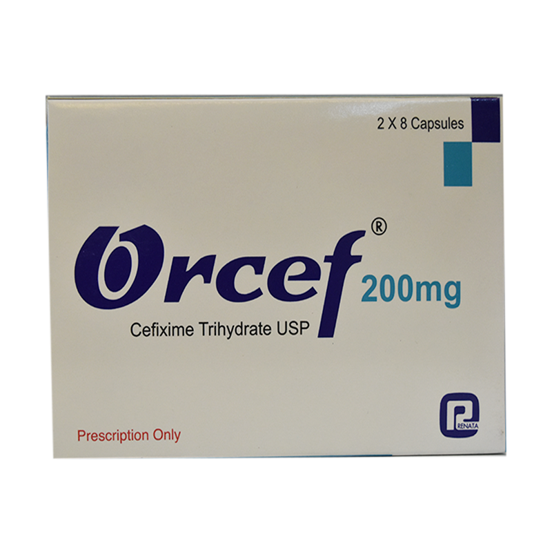 Orcef 200 mg Capsuls -8's strip