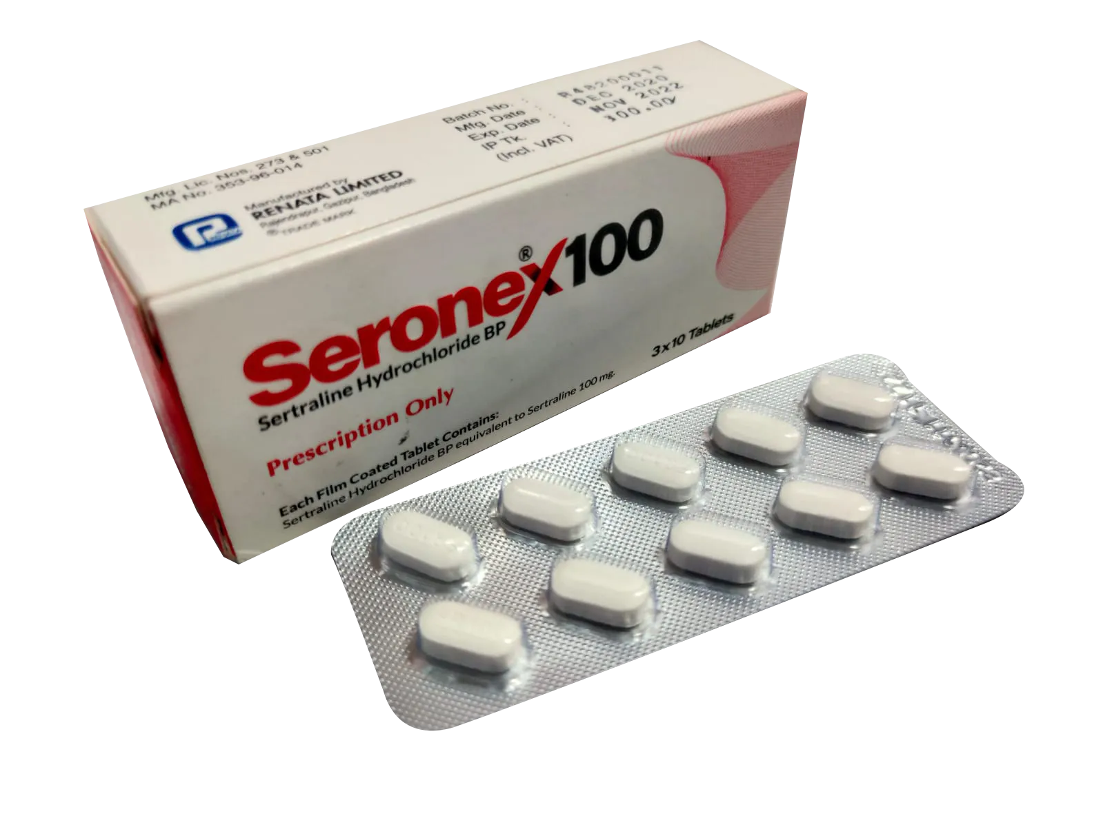 Seronex 100 mg Tablet-10's Strip