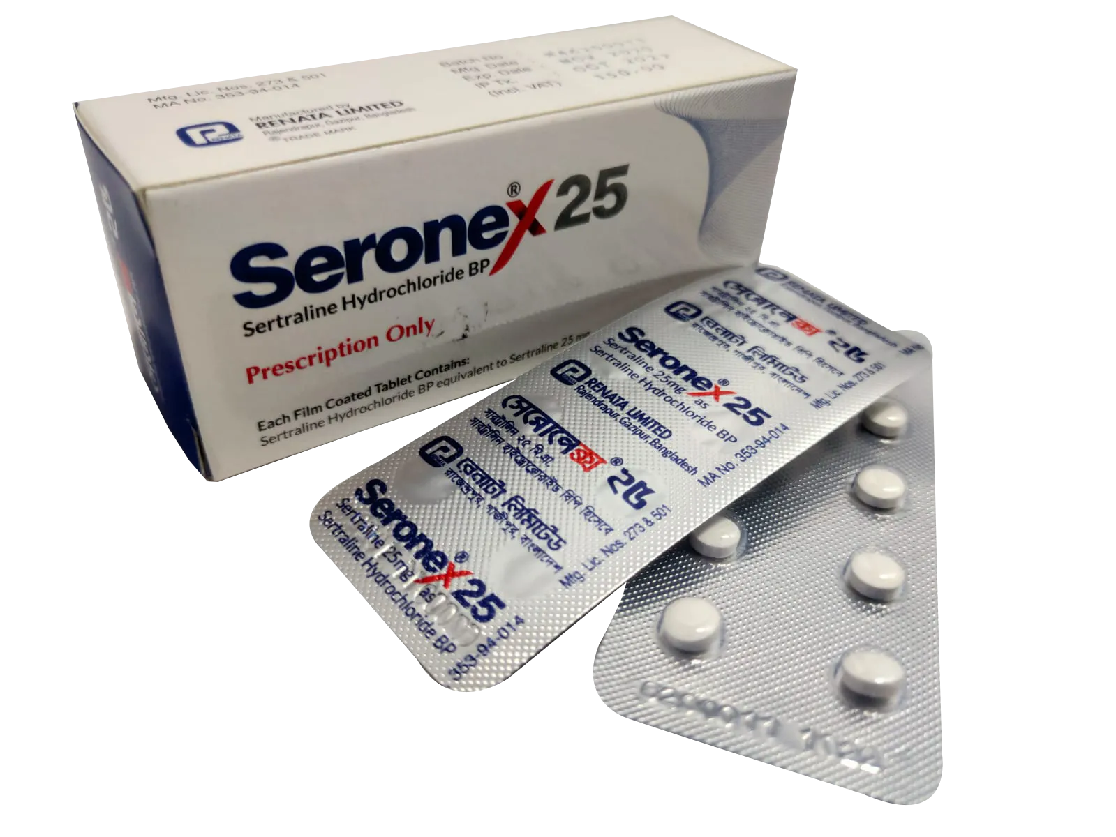 Seronex 25 mg Tablet-10's Strip
