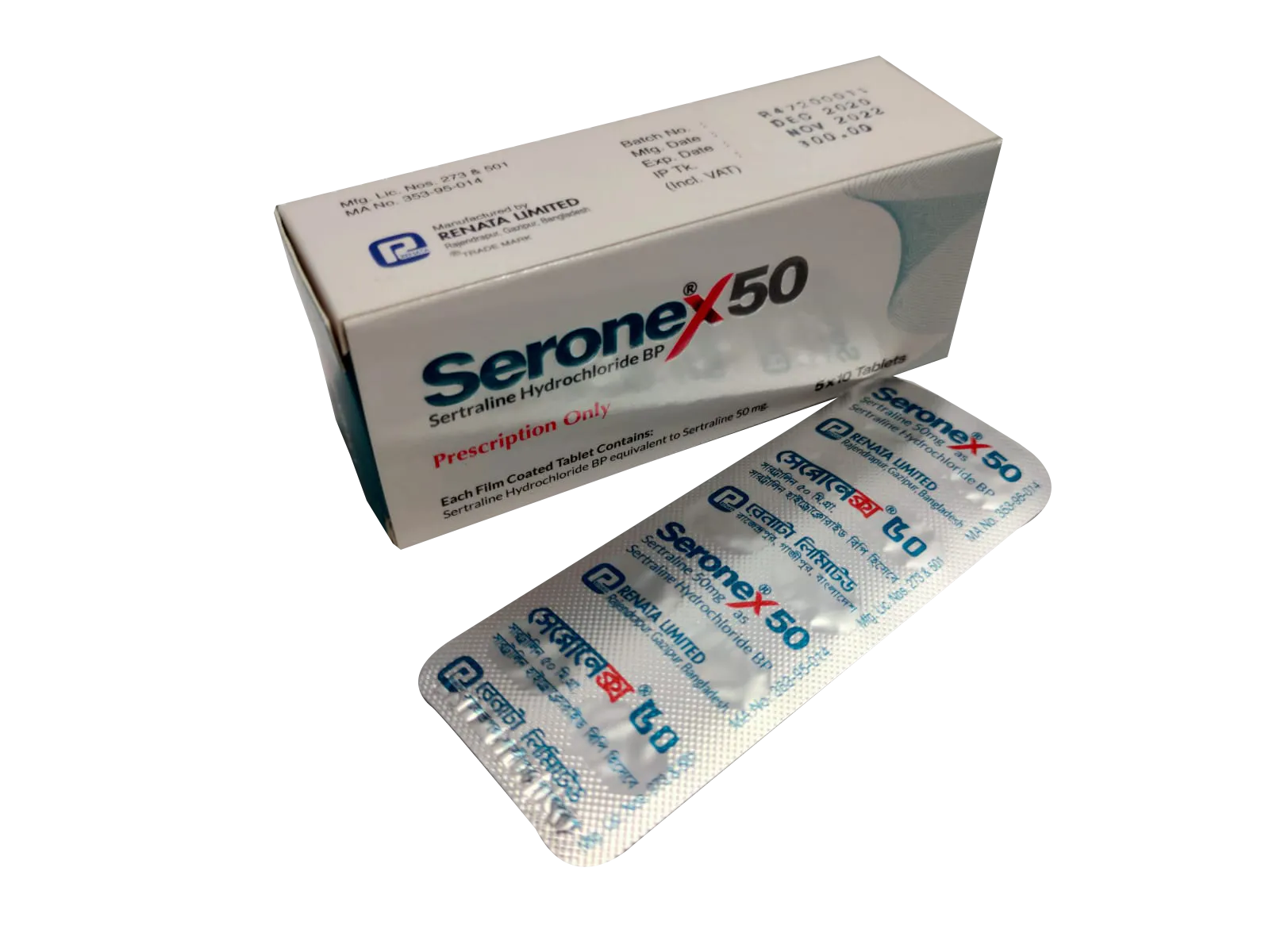 Seronex 50 mg Tablet-10's Strip