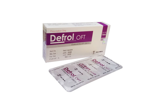 Defrol OFT 2000 IU Tablet-10's Strip