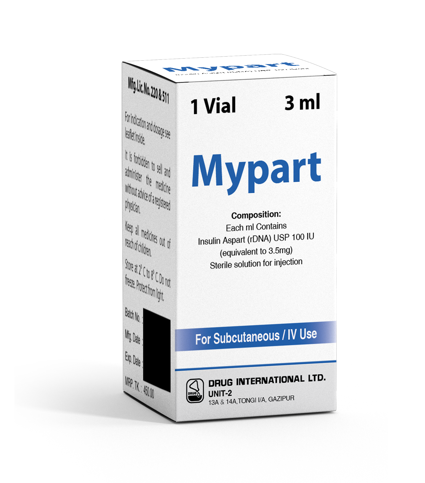 Mypart (100 IU/3 ml Vial) Injection