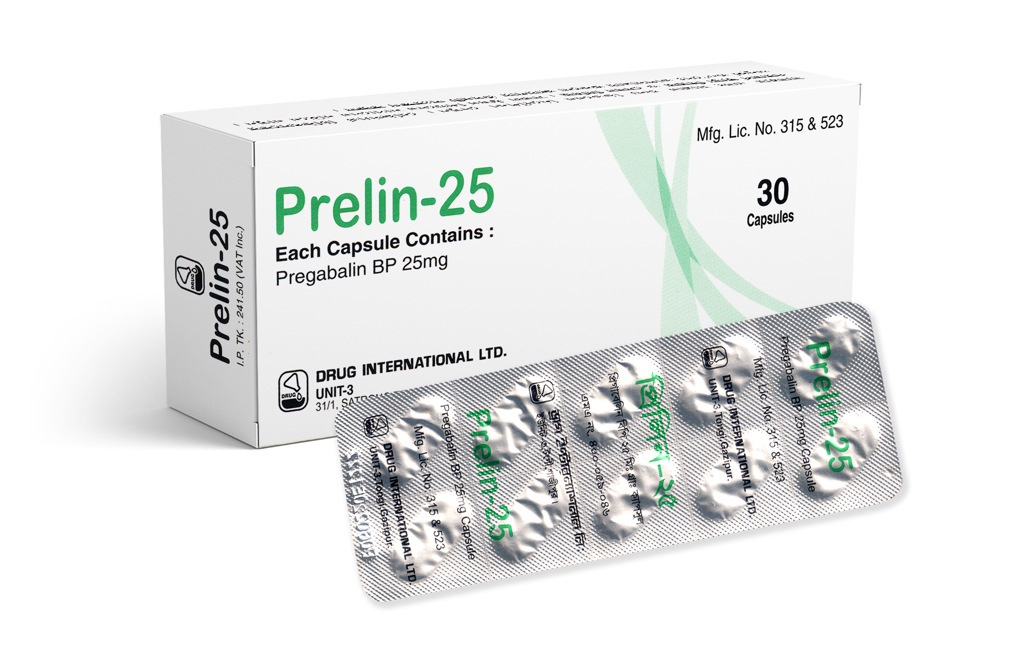 Prelin 25 mg Capsule-10's Strip