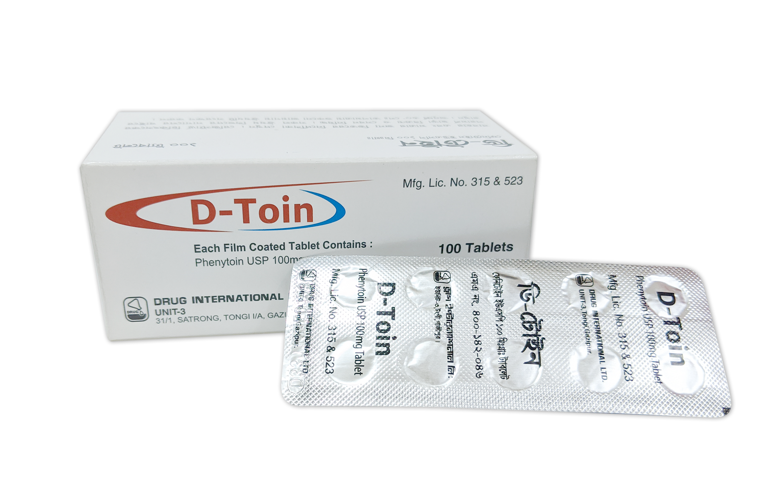 D-Toin 100 mg Tablet-10's Strip