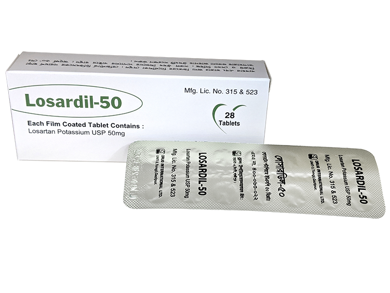 Losardil 50 mg Tablet-14's Strip