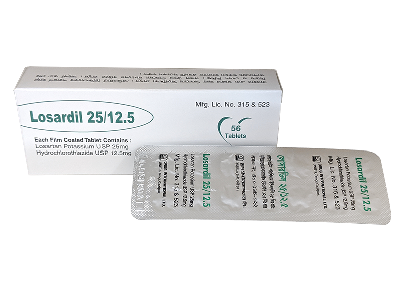 Losardil 25 mg+12.5 mg Tablet-14's Strip