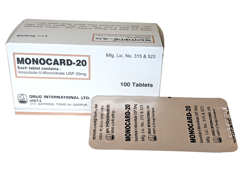 Monocard 20 mg Tablet-10's Strip