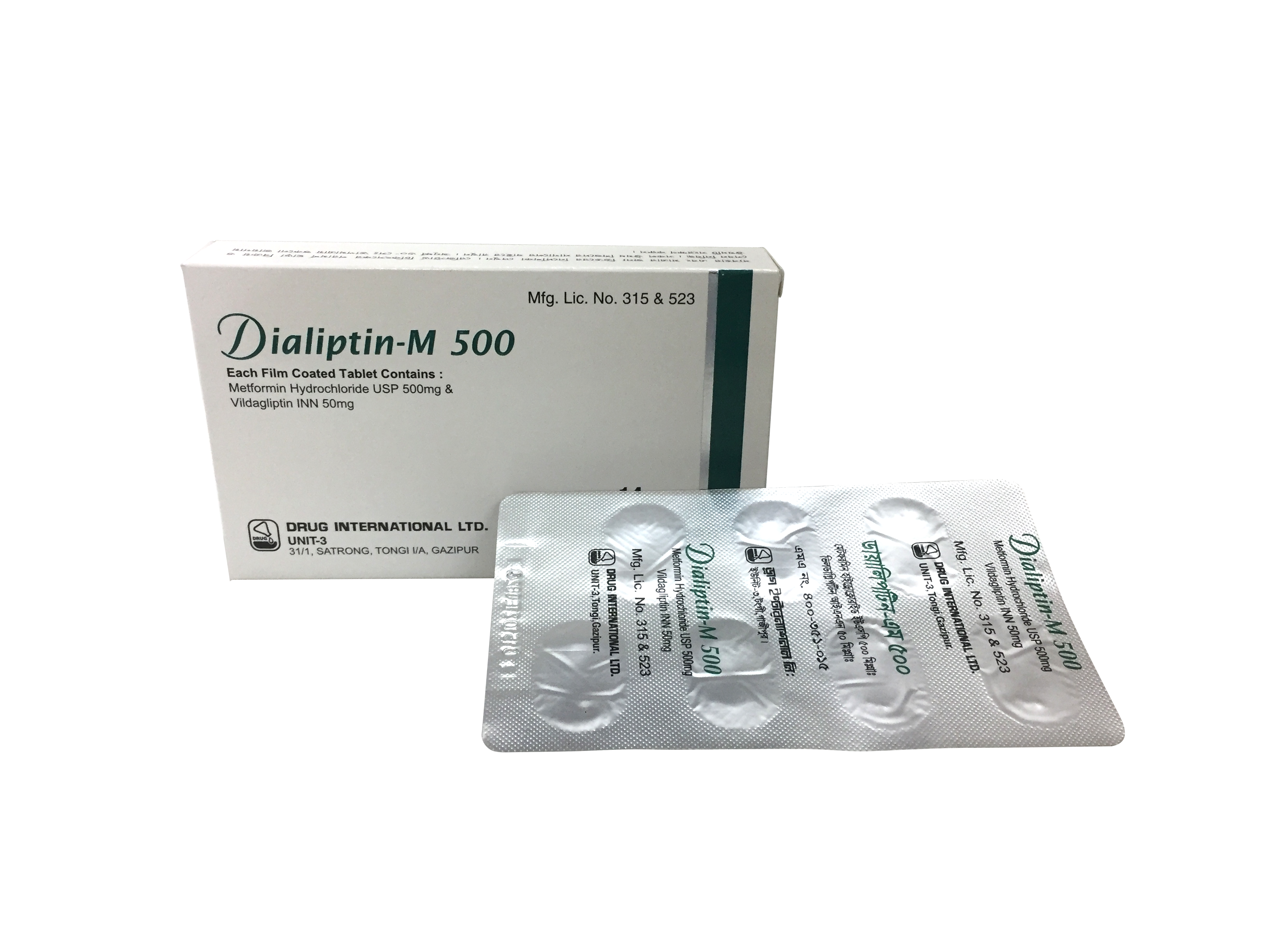 Dialiptin-M 50/500 mg Tablet-7's Strip