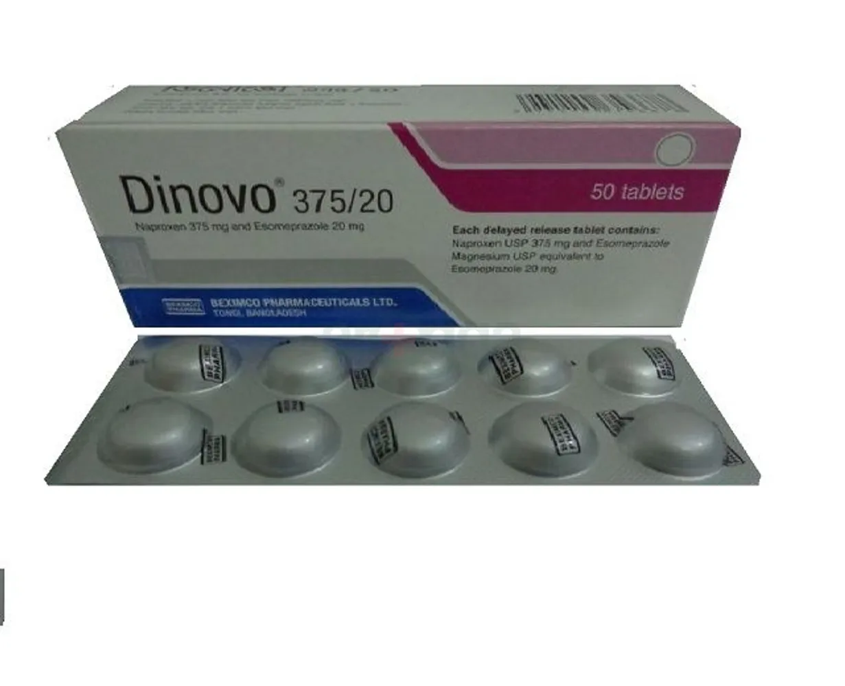 Dinovo (375 mg+20 mg) Tablet-10's Strip