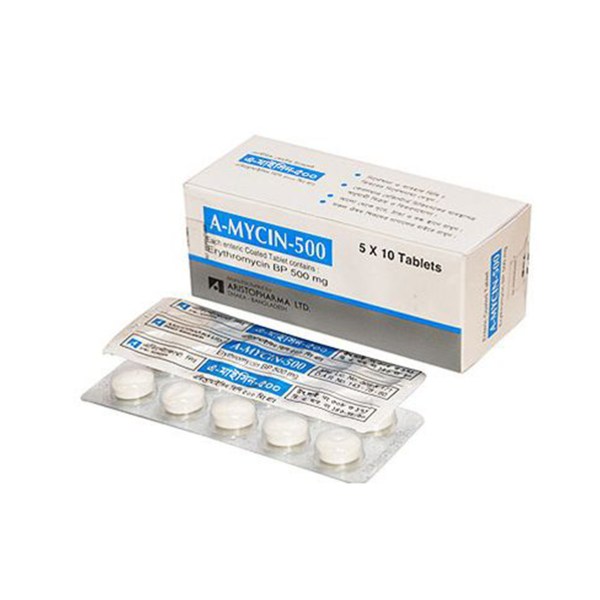 A Mycin 500 mg Tablet-10's Strip