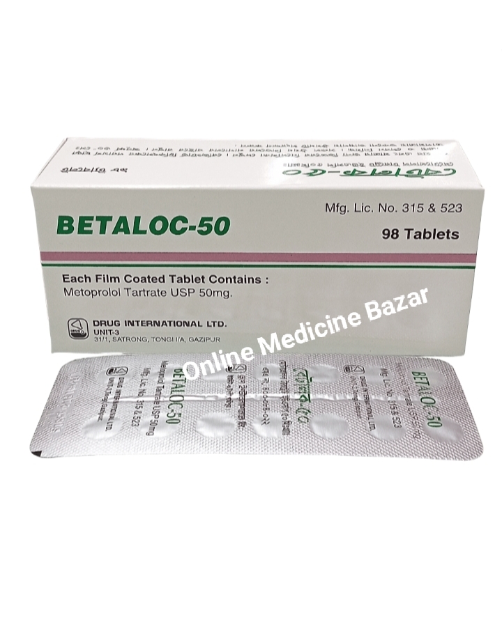 Betaloc 50 mg Tablet-14's Strip