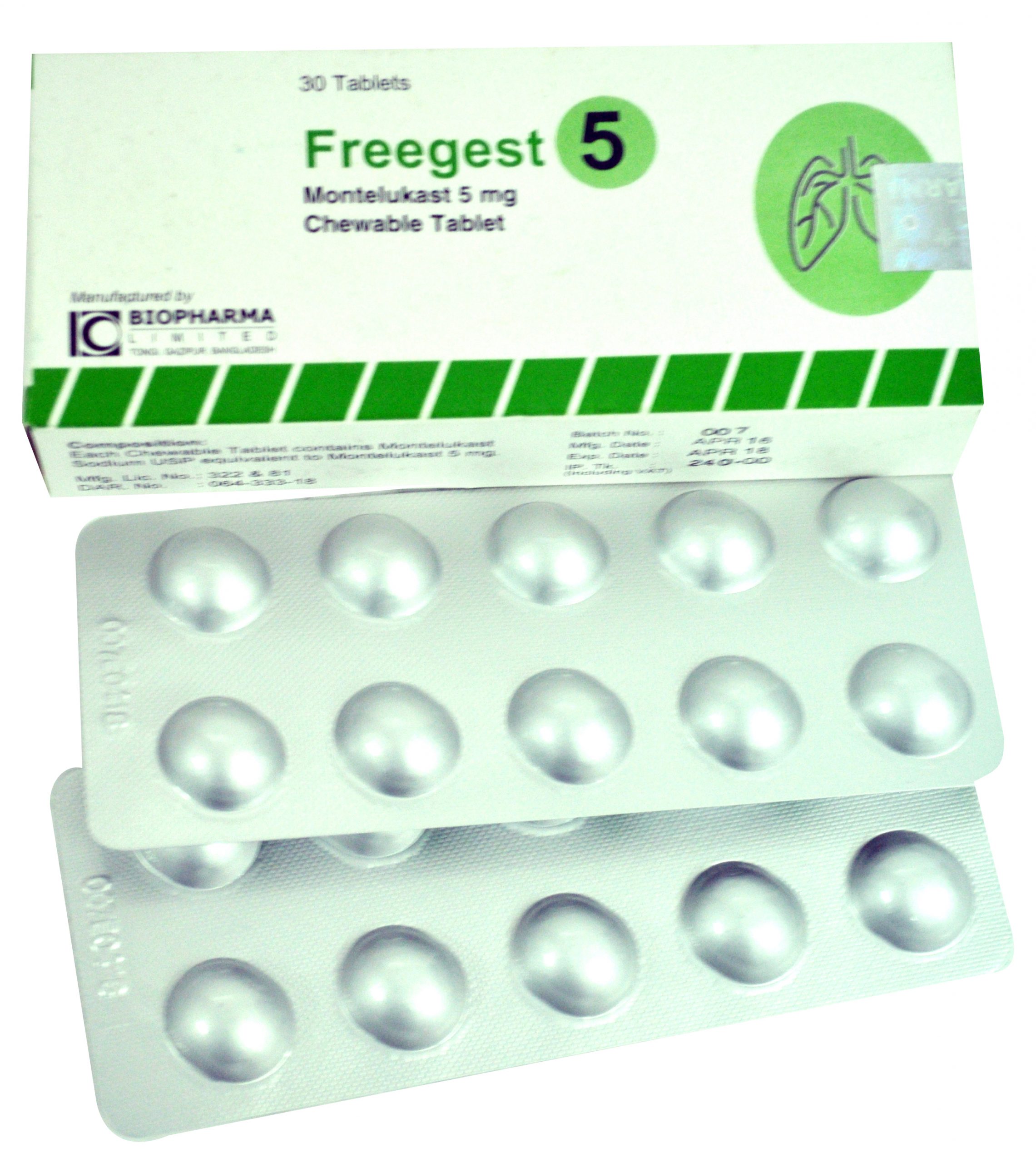Freegest 5 mg Tablet-10's Strip