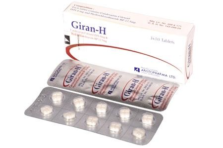 Giran-H (8 mg+12.5 mg) Tablet-10's Strip