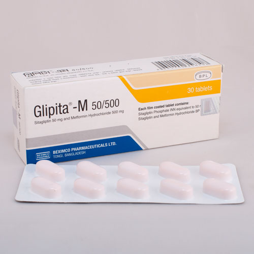 Glipita-M 50 mg+500 mg Tablet-10's Strip