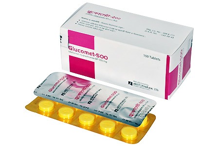 Glucomet 500 mg Tablet-10's Strip
