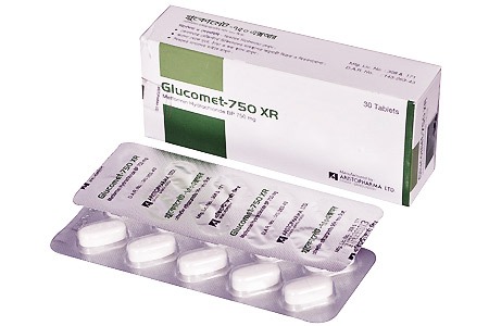 Glucomet XR 750 mg Tablet-10's Strip