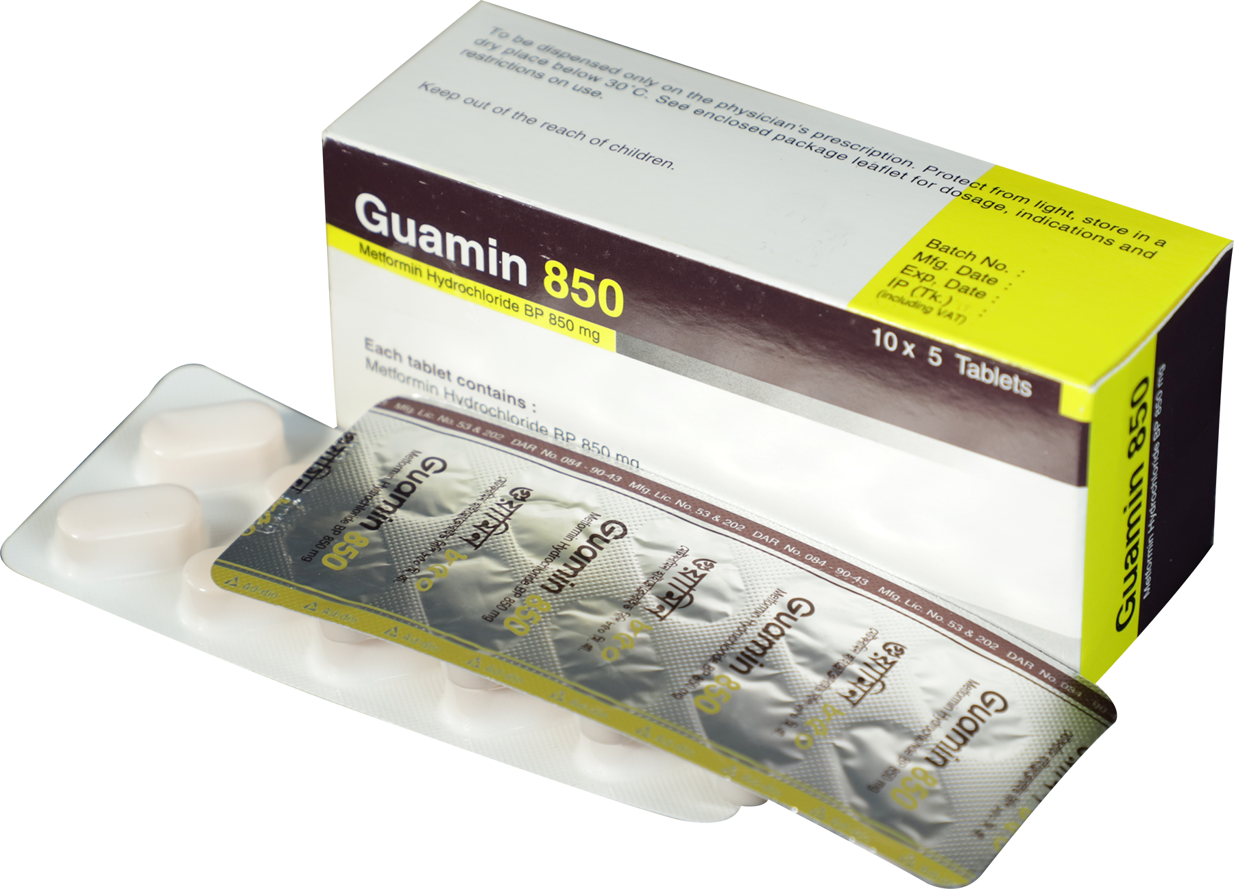 Guamin 850 mg Tablet-50's Pack