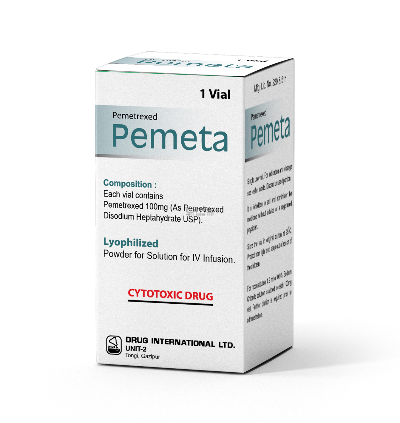 Pemeta 100 mg/vial IV Infusion