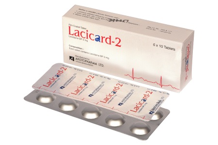 Lacicard 2 mg Tablet-10's Strip