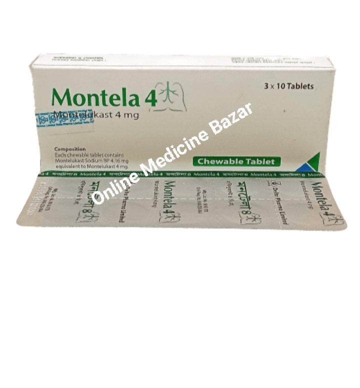 Montela 4 mg Tablet-10's Strip