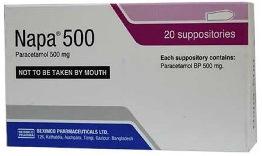 Napa 500 mg Suppository-5's Strip