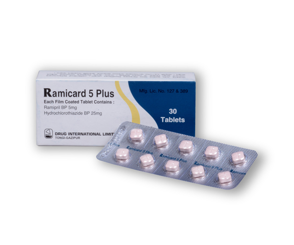 Ramicard Plus 5 mg Tablet-14's Strip