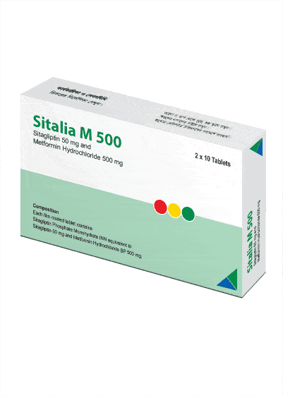 Sitalia M 50 mg+500 mg Tablet-20's Pack