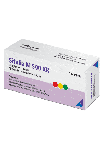 Sitalia M XR 50 mg+500 mg Tablet-12's Pack