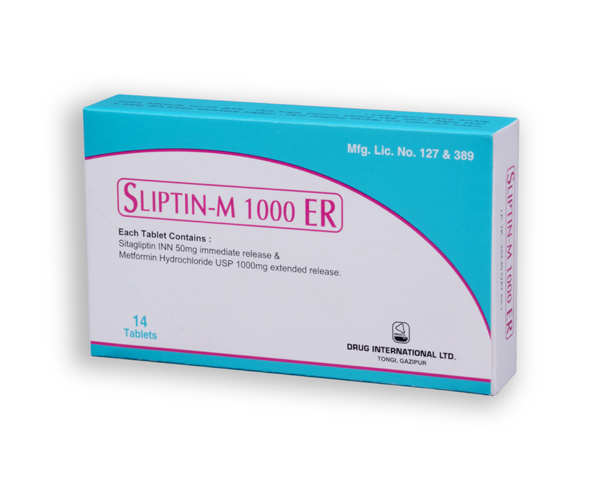 Sliptin-M ER 50 mg+1000 mg Tablet-7's Strip