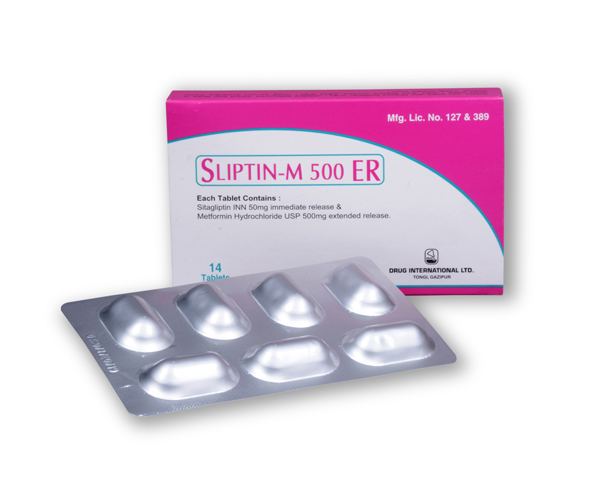 Sliptin-M ER 50 mg+500 mg Tablet-7's Strip