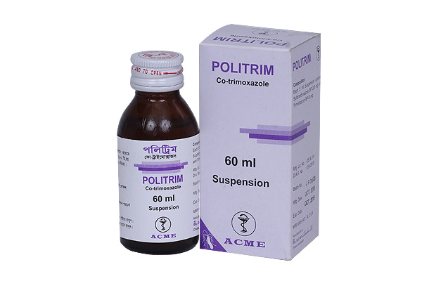 Politrim (200 mg+40 mg)/5 ml Oral Suspension-60 ml Bottle