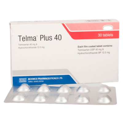 Telma Plus 40 mg Tablet-10's Strip