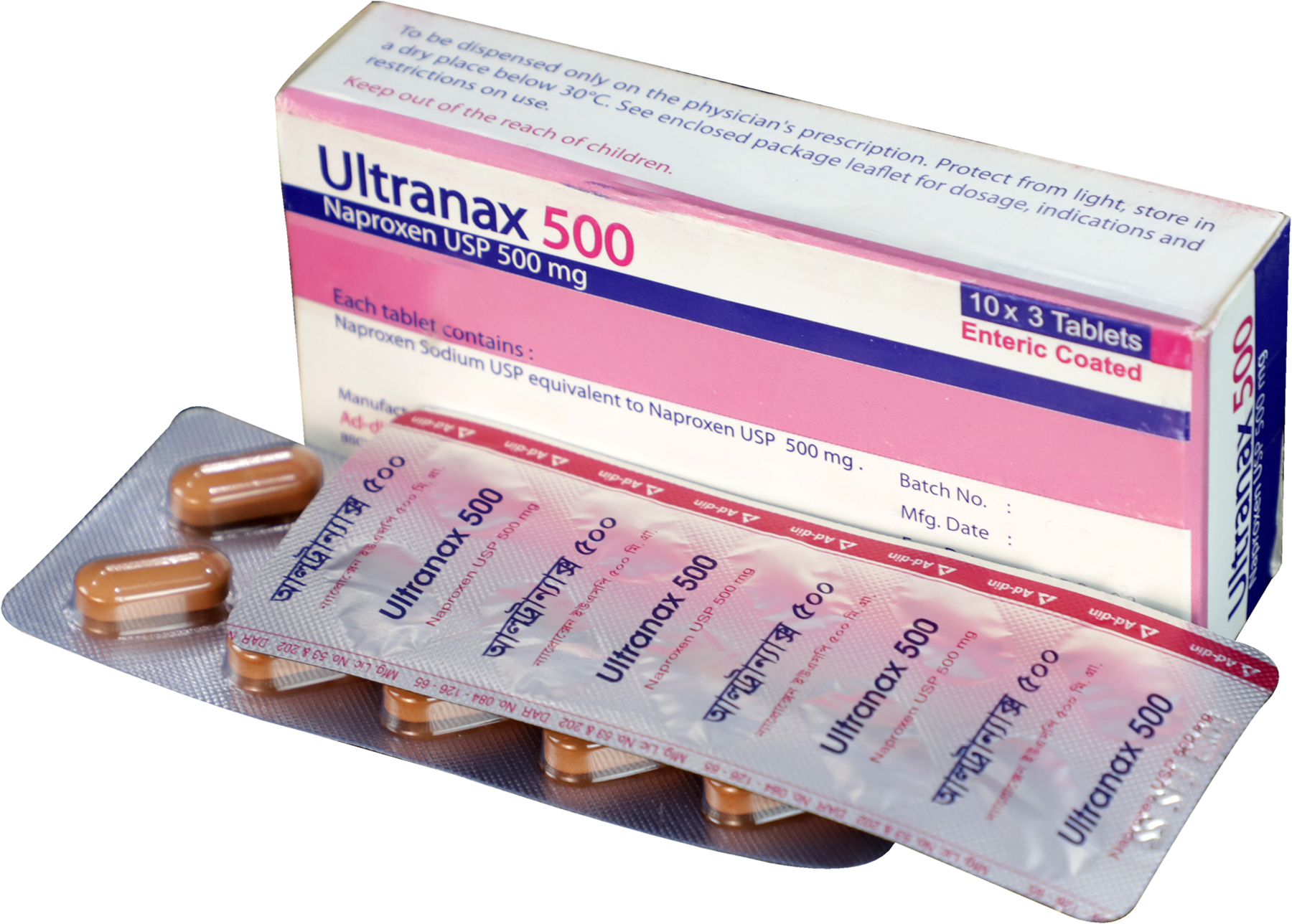 Ultranax 500 mg Tablet-10's Strip