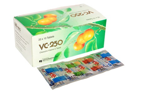 VC-250 mg Chewable Tablet-10's Strip