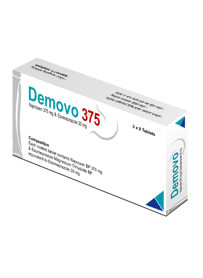 Demovo (375 mg+20 mg) Tablet-8's Strip