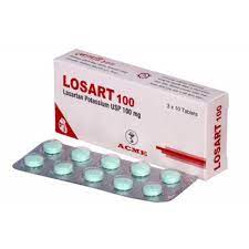 Losart 100 mg Tablet-10's strip