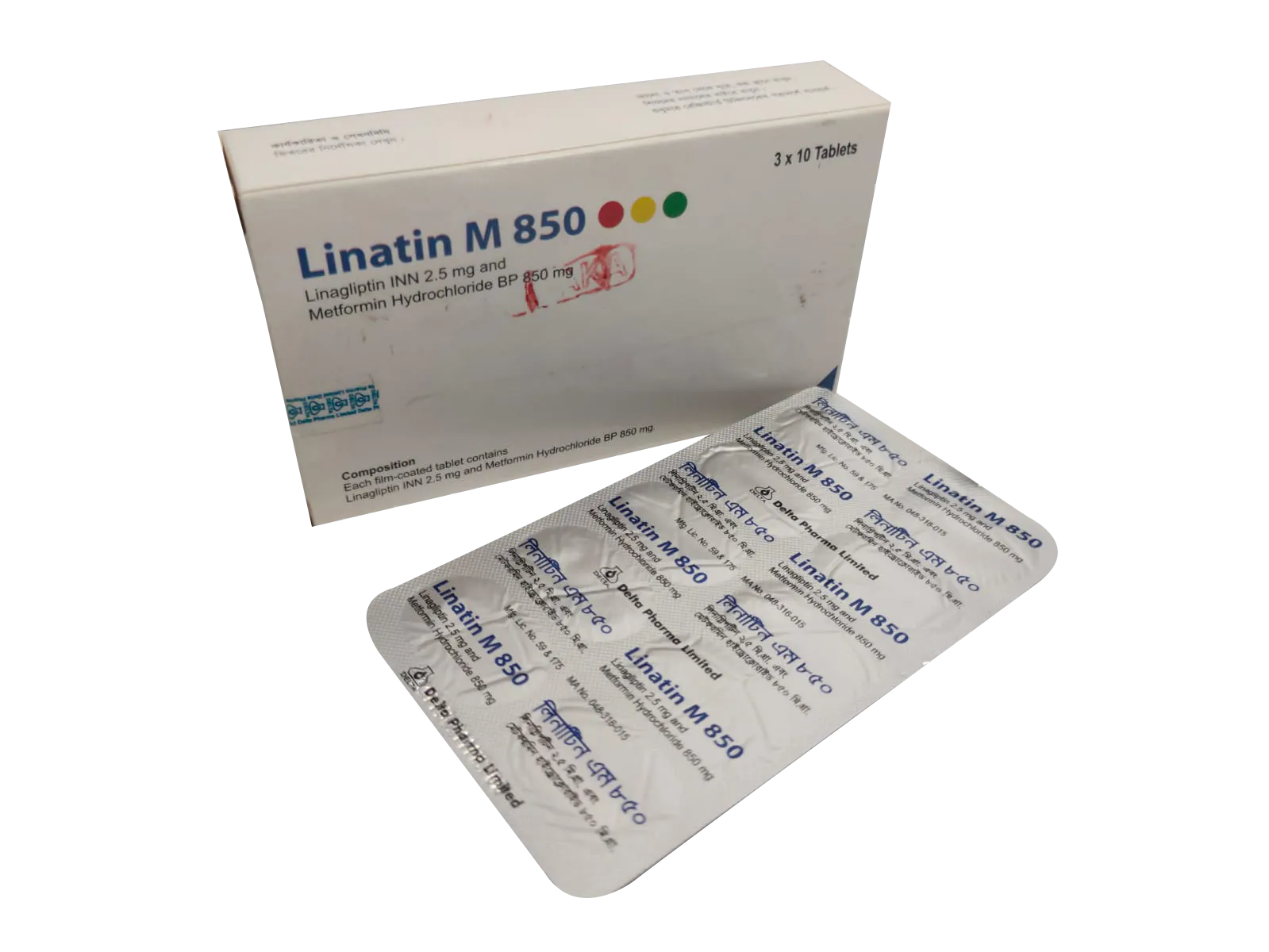 Linatin M 850 mg Tablet-10's Strip