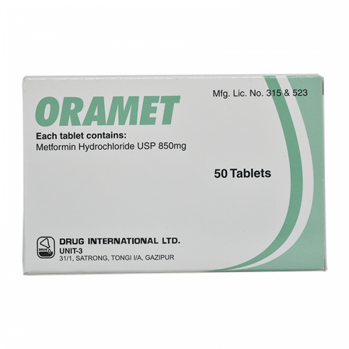 Oramet 850 mg Tablet-10's Strip