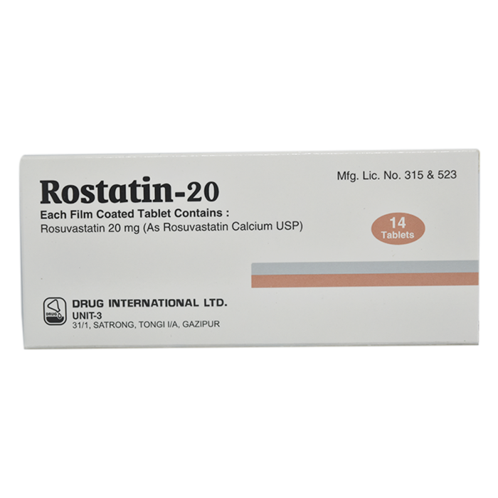 Rostatin 20 mg Tablet-14's Pack