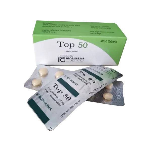 Top 50 mg Tablet-10's Strip