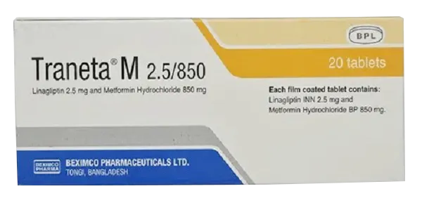 Traneta M 2.5/850 mg Tablet-10's Strip