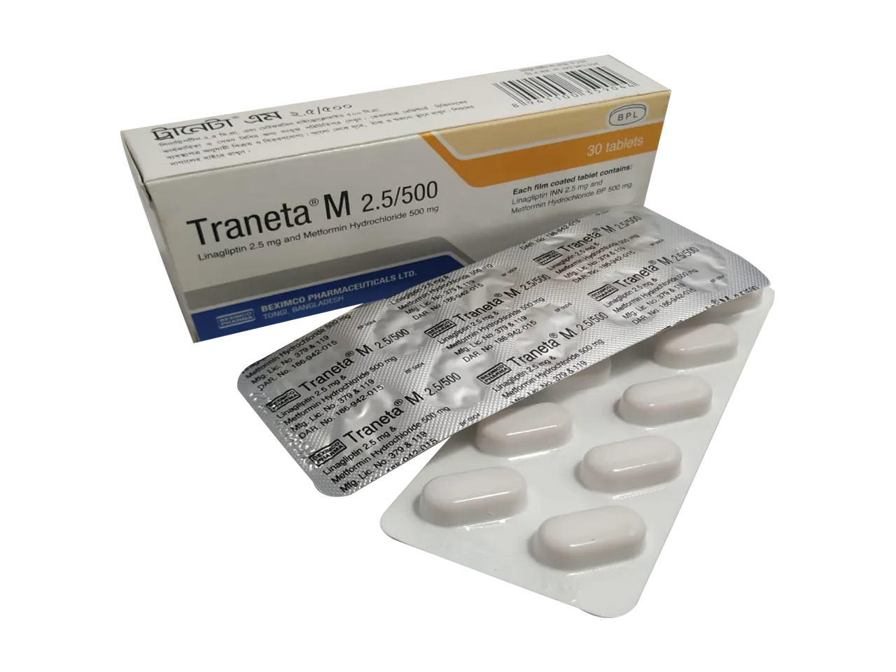 Traneta M 2.5/500 mg Tablet-10's Strip